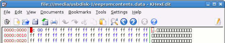 screenshot of KHexEdit