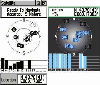 screenshot of GPS units
