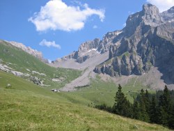 Looking back up to the pass