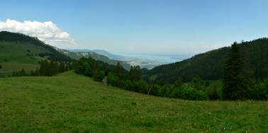 panorama towards lake Neuchatel