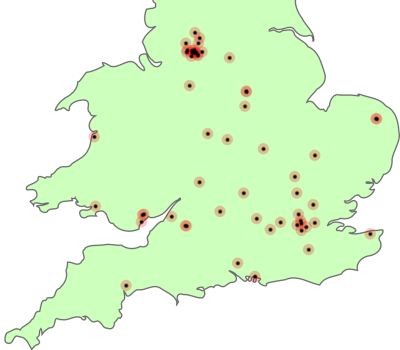 map of UK clubs
