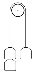 unequal weights with a pulley