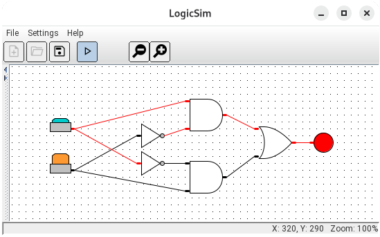 main window during simulation